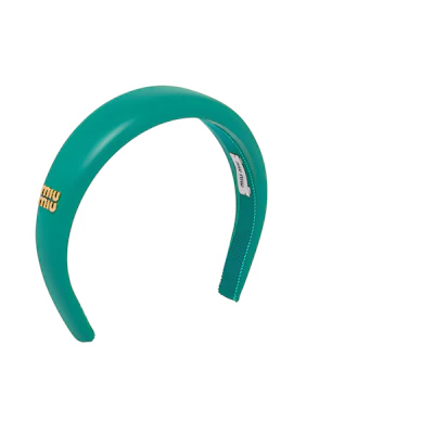 (Women) MIU MIU Green Logo Headband 5IH025038F0K41