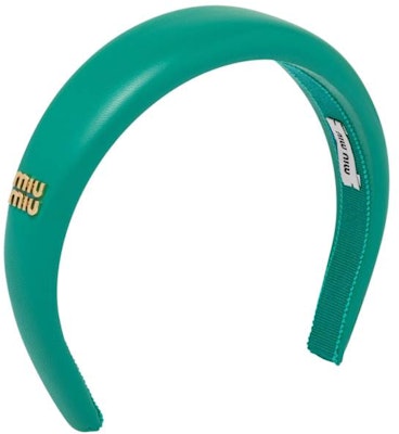(W) 미우미우 그린 로고 헤어밴드 5IH025038F0K41 Order (W) 미우미우 그린 로고 헤어밴드 5IH025038F0K41