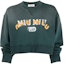 Buy (W) MIU MIU グリーン ロゴプリント クロップド クルーネック ロングスリーブ スウェットシャツ カジュアル MJL888-11P8-F0342