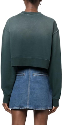 (W) MIU MIU グリーン ロゴプリント クロップド クルーネック ロングスリーブ スウェットシャツ カジュアル MJL888-11P8-F0342 Purchase (W) MIU MIU グリーン ロゴプリント クロップド クルーネック ロングスリーブ スウェットシャツ カジュアル MJL888-11P8-F0342