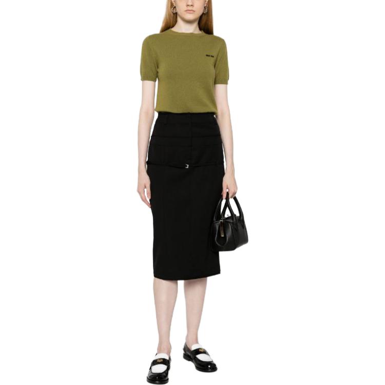 (Women) MIU MIU  Green Short-Sleeve Sweater with Letter Print MML842-13S1-F0613 圖 3