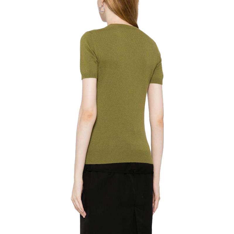 (Women) MIU MIU  Green Short-Sleeve Sweater with Letter Print MML842-13S1-F0613 圖 5