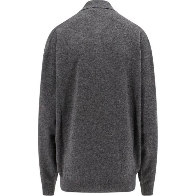 Lookbook (W) ミュウミュウ グレー アーガイル ニット 長袖 プルオーバー ポロシャツ MML973-15NE-F0480-S-OOO