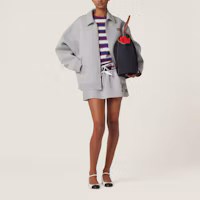 Lookbook (W) MIU MIU 灰色休閒短外套附Logo刺繡. ML1060-15EG-F0031-S-OOO
