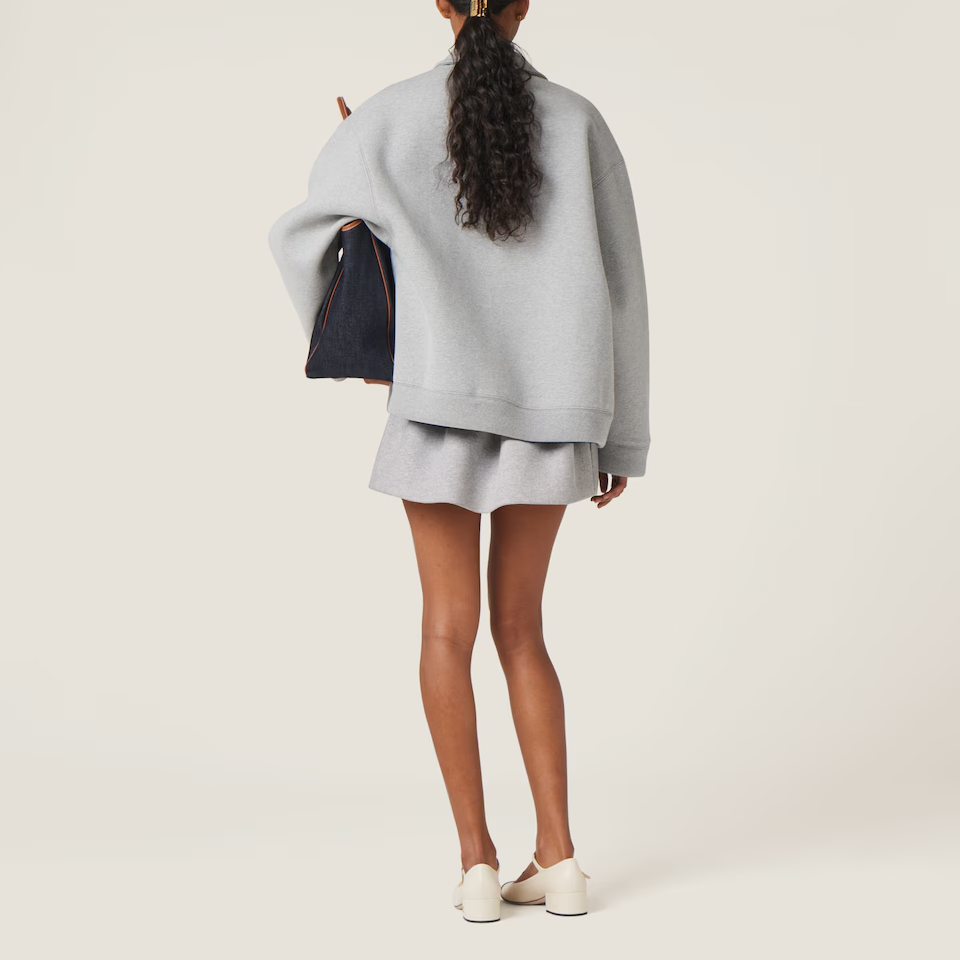 Shop (W) MIU MIU 灰色休閒短外套附Logo刺繡. ML1060-15EG-F0031-S-OOO