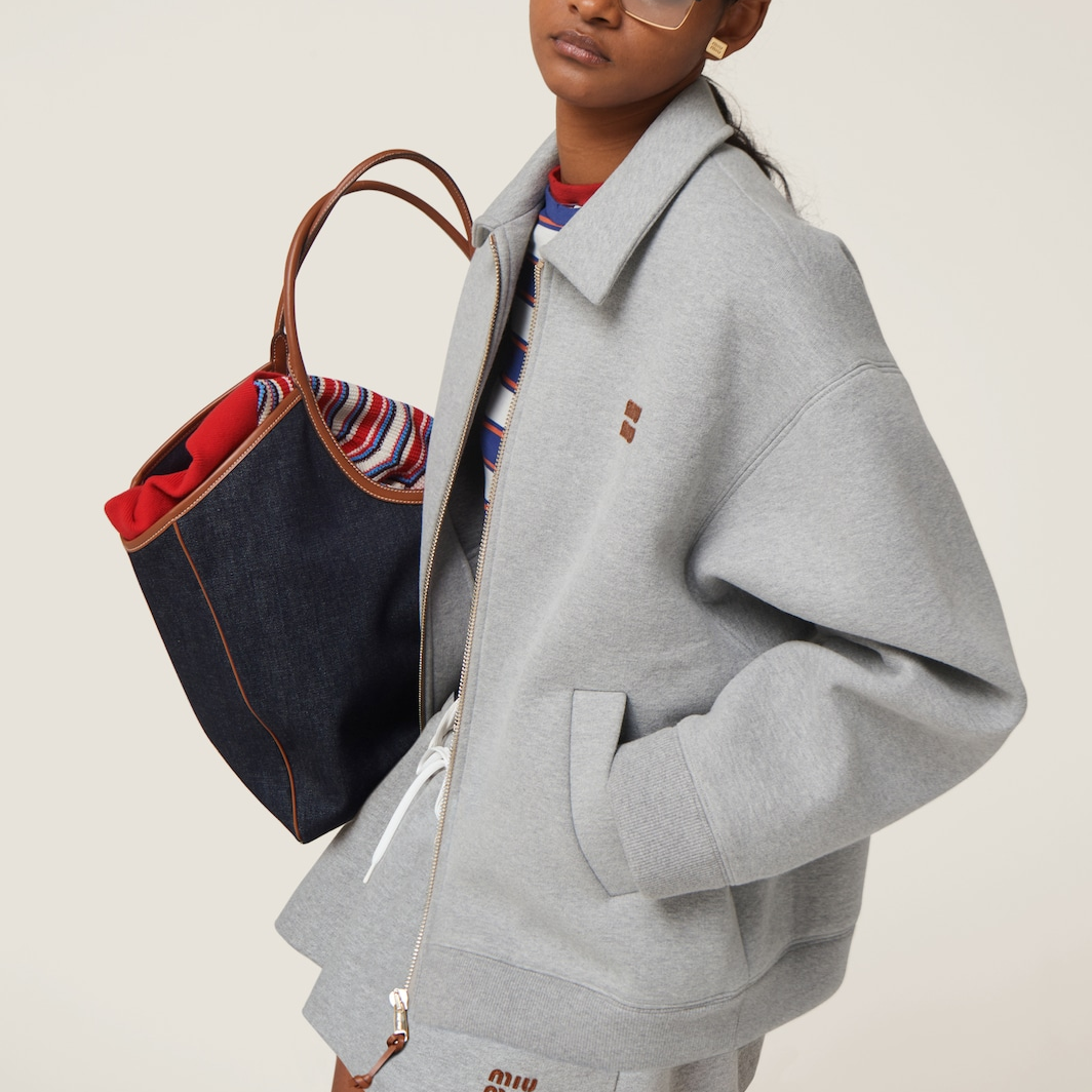 Purchase (W) MIU MIU 灰色休閒短外套附Logo刺繡. ML1060-15EG-F0031-S-OOO