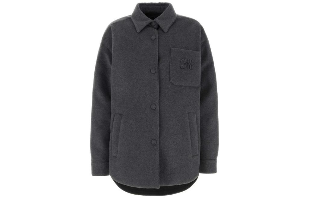 Order (Women) MIU MIU  Grey Cotton Jacket with Logo Print. ML855-13L9-F0031