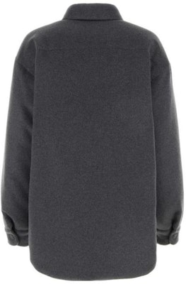 (Women) MIU MIU Grey Cotton Jacket with Logo Print. ML855-13L9-F0031 Lookbook (Women) MIU MIU Grey Cotton Jacket with Logo Print. ML855-13L9-F0031