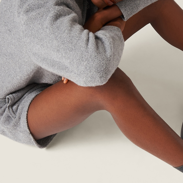 Cheap (W) MIU MIU 灰色刺绣Logo圆领毛衣. MML804-1XS9-F0031-S-232