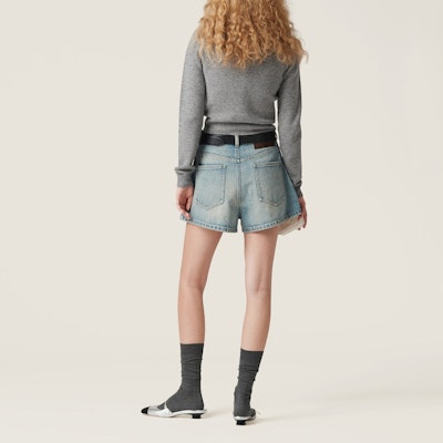 (W) MIU MIU 灰色刺繡Logo寬鬆版型圓領毛衣. MML725-14IY-F0TMC-S-231 Shop (W) MIU MIU 灰色刺繡Logo寬鬆版型圓領毛衣. MML725-14IY-F0TMC-S-231