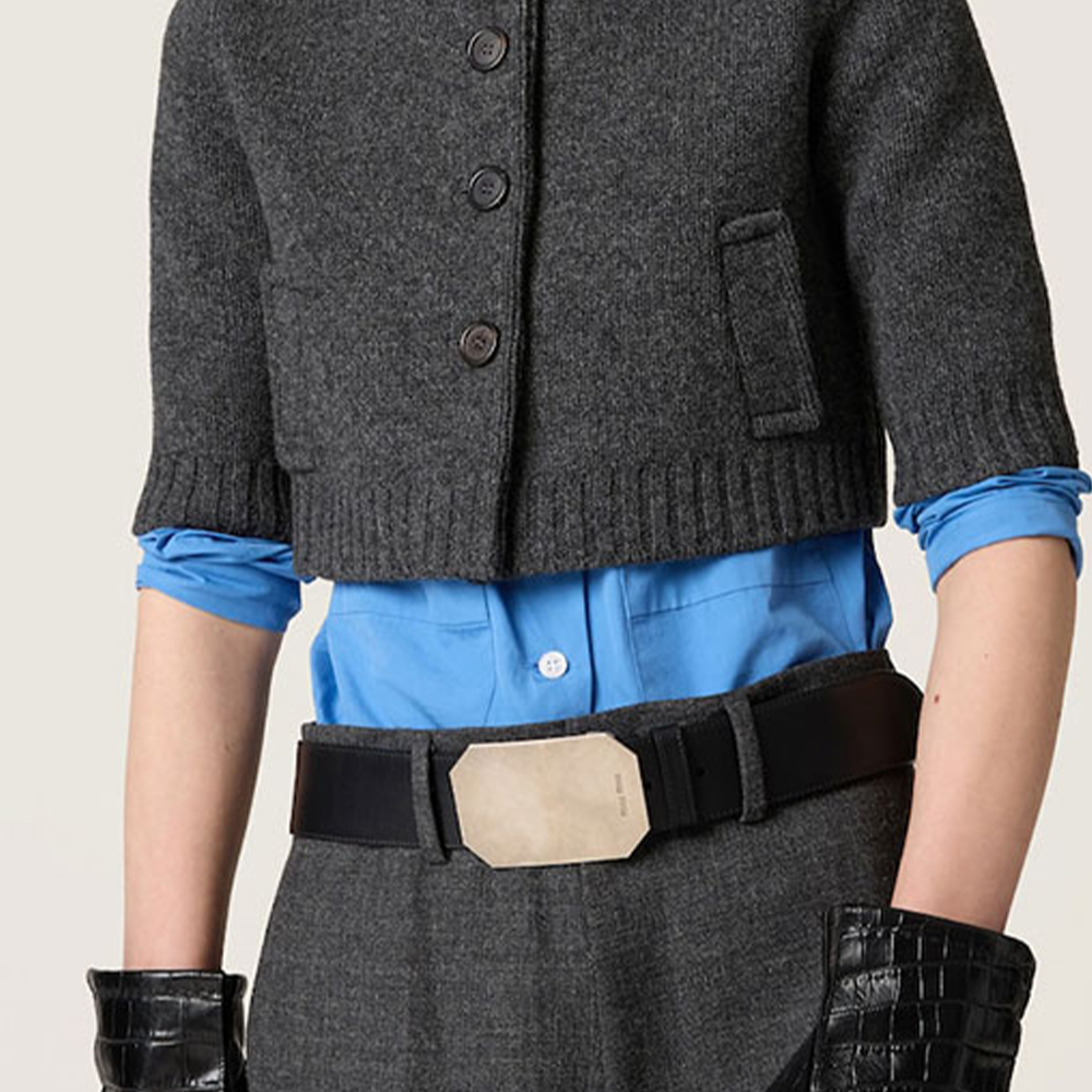 Sizing (W) ミュウミュウ グレー ショートスリーブ フィット ニットカーディガン. MMJ113-15RT-F0480-S-OOO