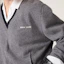 Details for (W) MIU MIU Sweater Abu V-neck Lengan Panjang Cashmere dengan Motif Huruf. MML994-15RK-F0MZQ-S-OOO