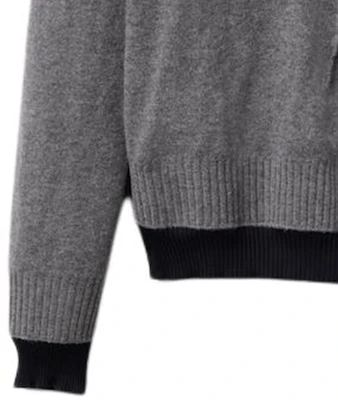 (W) MIU MIU Sweater Abu V-neck Lengan Panjang Cashmere dengan Motif Huruf. MML994-15RK-F0MZQ-S-OOO Cheap (W) MIU MIU Sweater Abu V-neck Lengan Panjang Cashmere dengan Motif Huruf. MML994-15RK-F0MZQ-S-OOO