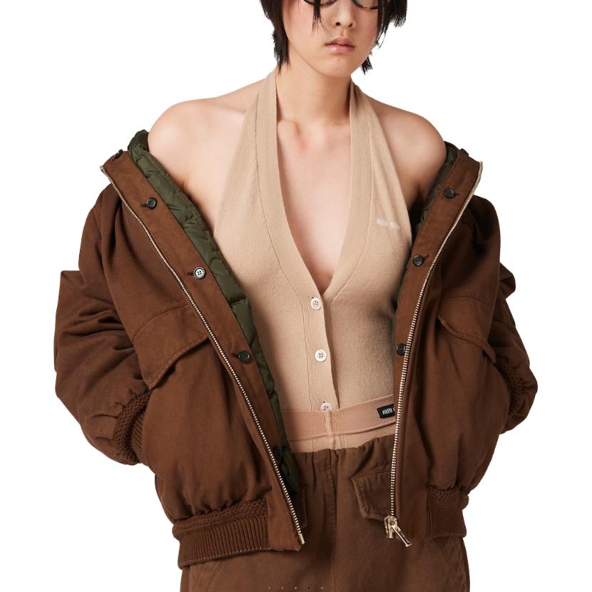 Shop (W) MIU MIU 驼色刺绣Logo吊带背心 MMV124-13S1-F0627-S-232