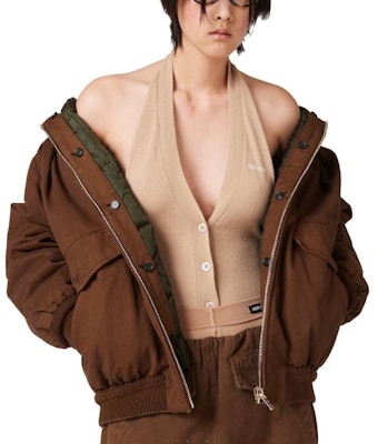 (W) MIU MIU 驼色刺绣Logo吊带背心 MMV124-13S1-F0627-S-232 Shop (W) MIU MIU 驼色刺绣Logo吊带背心 MMV124-13S1-F0627-S-232