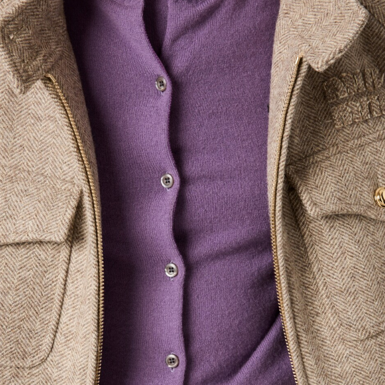 Details for (W) 미우미우 헤링본 자수 로고 집업 재킷 카키. ML943-15PM-F0241-S-232