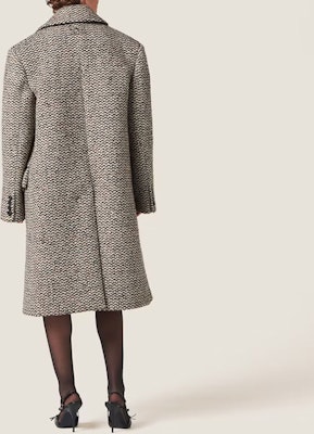 (Women) MIU MIU Herringbone Embroidery Logo Double-Breasted Coat Cocoa Brown MS1982-13R7-F0324-S-232 Shop (Women) MIU MIU Herringbone Embroidery Logo Double-Breasted Coat Cocoa Brown MS1982-13R7-F0324-S-232