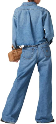 (W) MIU MIU Jeans Denim Biru High-Waisted Straight-Leg Zipper Washed GWP394-13LE-F0013 Shop (W) MIU MIU Jeans Denim Biru High-Waisted Straight-Leg Zipper Washed GWP394-13LE-F0013