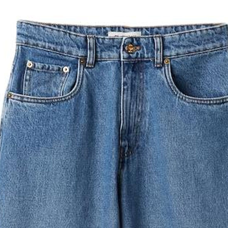 Details for (W) MIU MIU Jeans Denim Biru High-Waisted Straight-Leg Zipper Washed GWP394-13LE-F0013