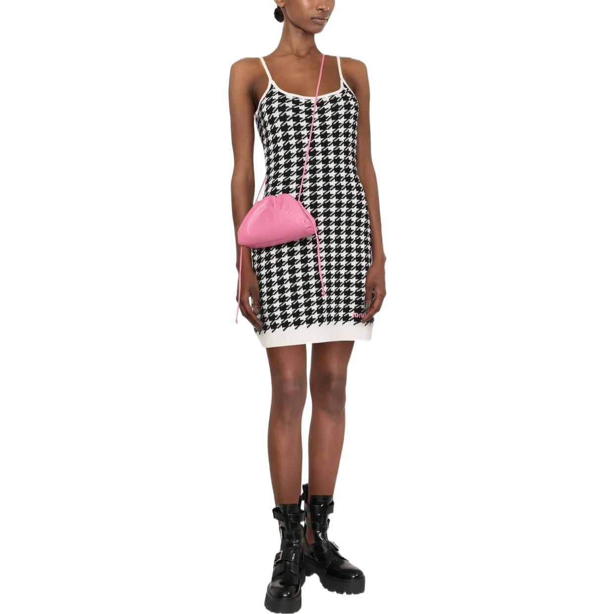 (Women) MIU MIU  Houndstooth Sleeveless Straight Dress Black FW22. MMA749-11UX-F0964 圖 3