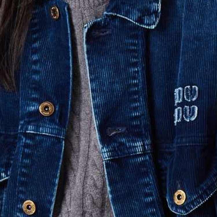 Details for (W) MIU MIU Jaket Denim Lengan Panjang Cetakan Logo Indigo. ML1009-135Z-F0589-S-OOO