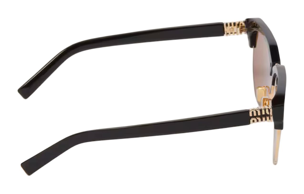 Purchase (W) MIU MIU Cermin Mata Logo Logam Acetate Tidak Sekata Warna Hitam. SMU09ZE1ABF02Z1C057