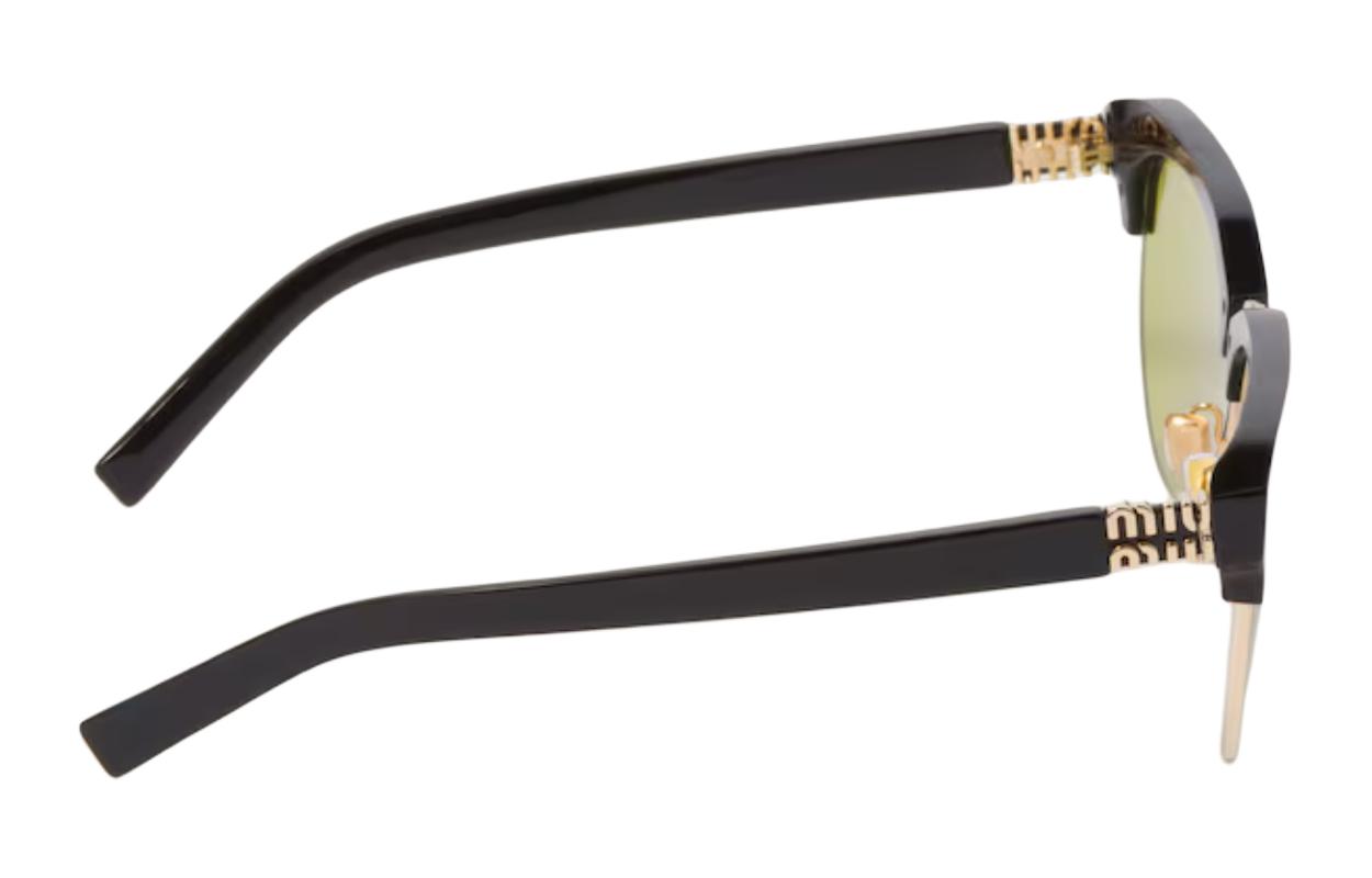 (Women) MIU MIU  Irregular Acetate Metal Sunglasses Black with Logo Temples SMU09ZE1ABFE07OC057 圖 5