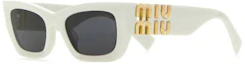 Order (Women) MIU MIU Irregular Acetate Sunglasses with Side Logo Text - White 0MU09WS1425S053