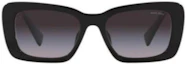 Order (W) MIU MIU Gafas de Sol Negras Irregulares de Acetato con Logo Lateral. MU07YS1AB5D1