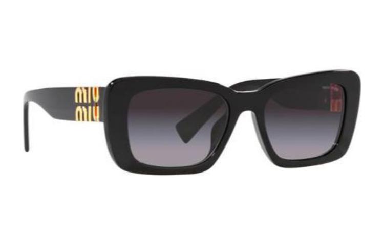 (Women) MIU MIU  Irregular Black Acetate Sunglasses with Side Logo. MU07YS1AB5D1 圖 3