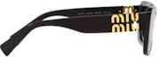 Shop (W) MIU MIU Gafas de Sol Negras Irregulares de Acetato con Logo Lateral. MU07YS1AB5D1