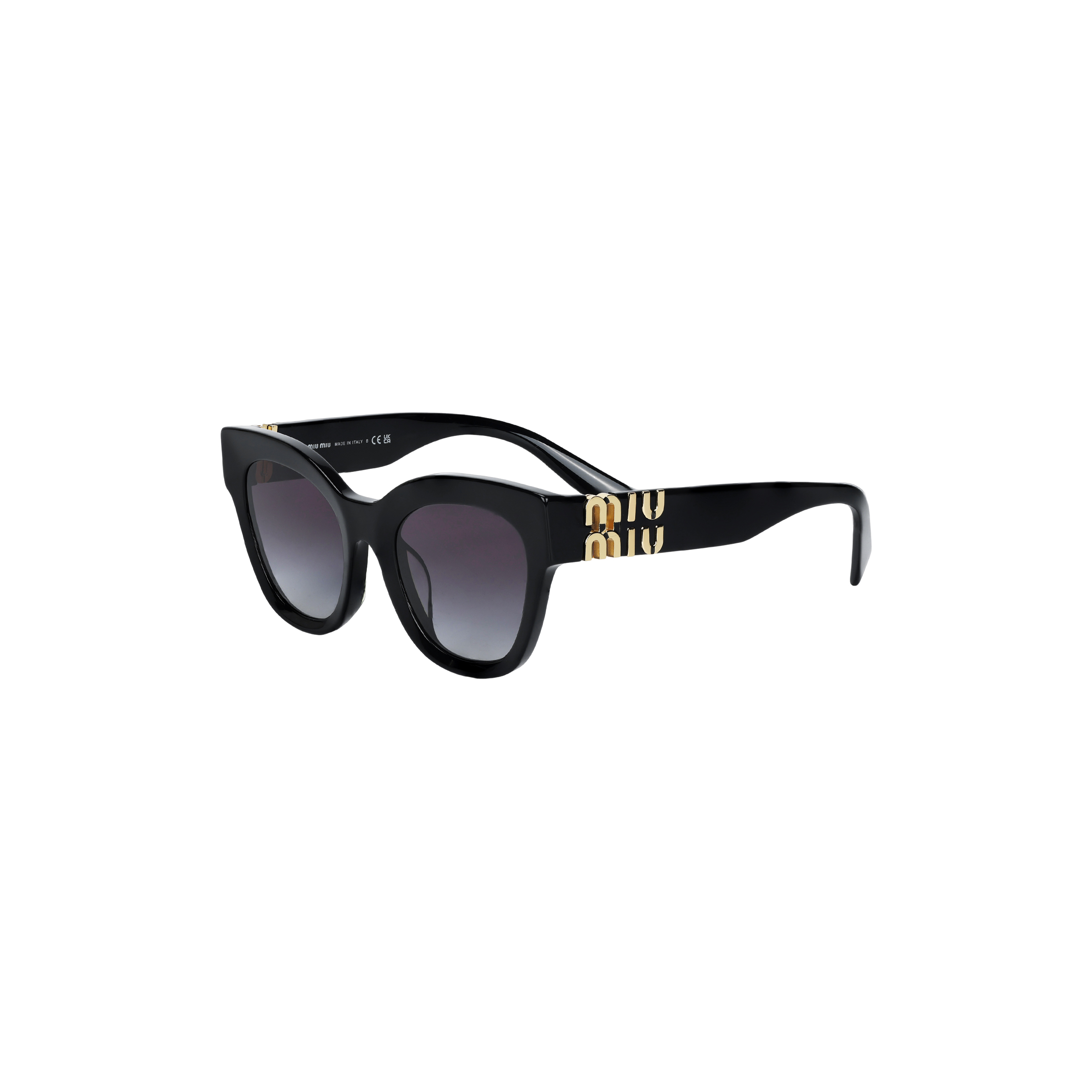 (Women) MIU MIU  Irregular Black Sunglasses for UV Protection. SMU01Y_E1AB_F05D1_C_A051