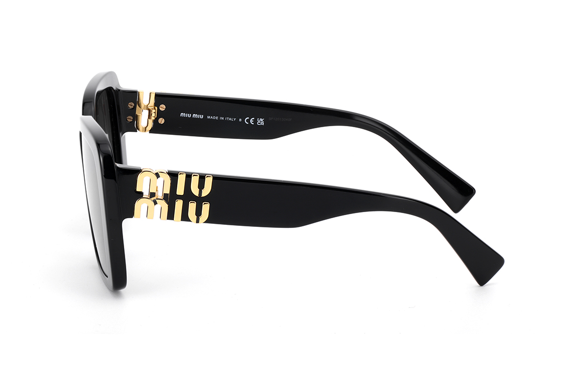 (Women) MIU MIU  Irregular Black Sunglasses with Lettered Temples. 0MU10YS1AB5D1 圖 4