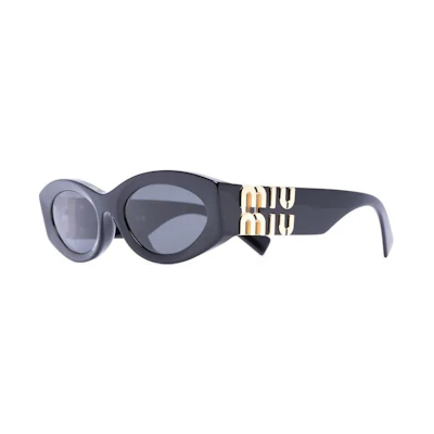 (Women) MIU MIU Irregular Blue Sunglasses with Side Logo Decoration. 0MU11WS1AB5S0