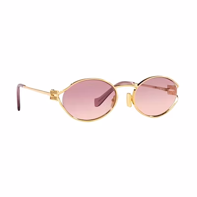 (Women) MIU MIU Irregular Full Frame Alloy Sunglasses. MU52YS5AK06S