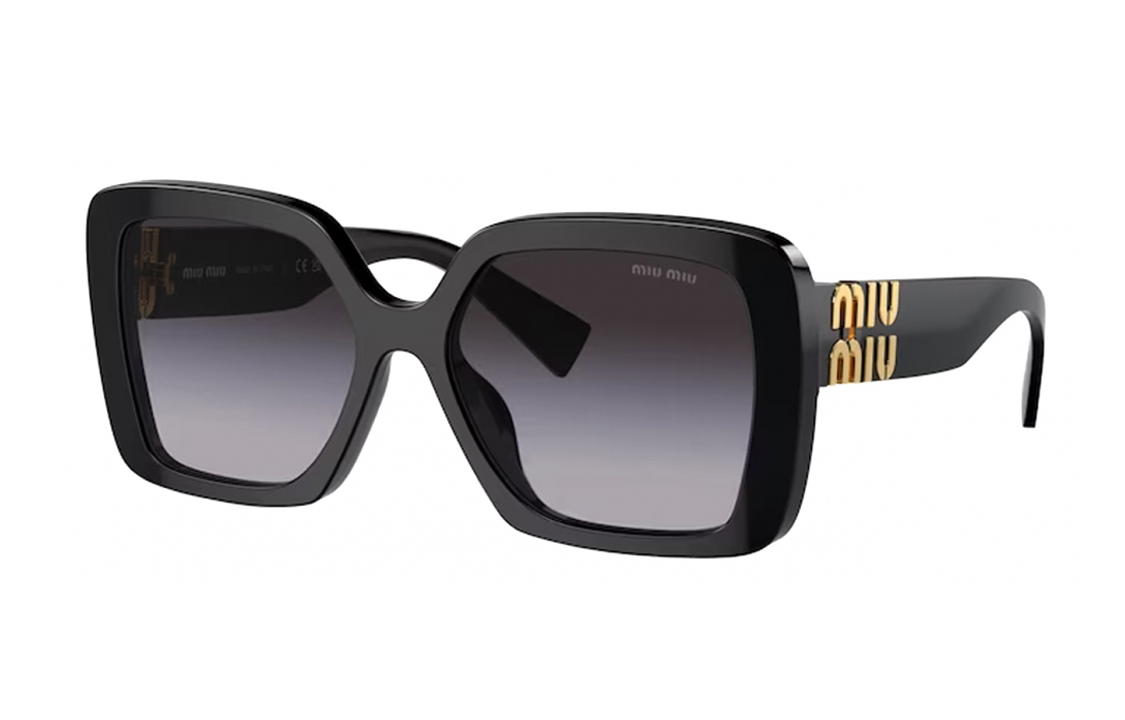 Order (W) MIU MIU 不规则形黑色太阳镜带标志醋酸框架. SMU10Y_E1AB_F05D1_C_056
