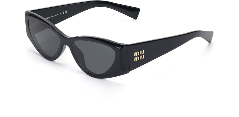 (W) MIU MIU イレギュラーシェイプロゴサングラス ブラック アセテート 度付き対応 SMU06Y_E1AB_F05S0_C_054 Buy (W) MIU MIU イレギュラーシェイプロゴサングラス ブラック アセテート 度付き対応 SMU06Y_E1AB_F05S0_C_054