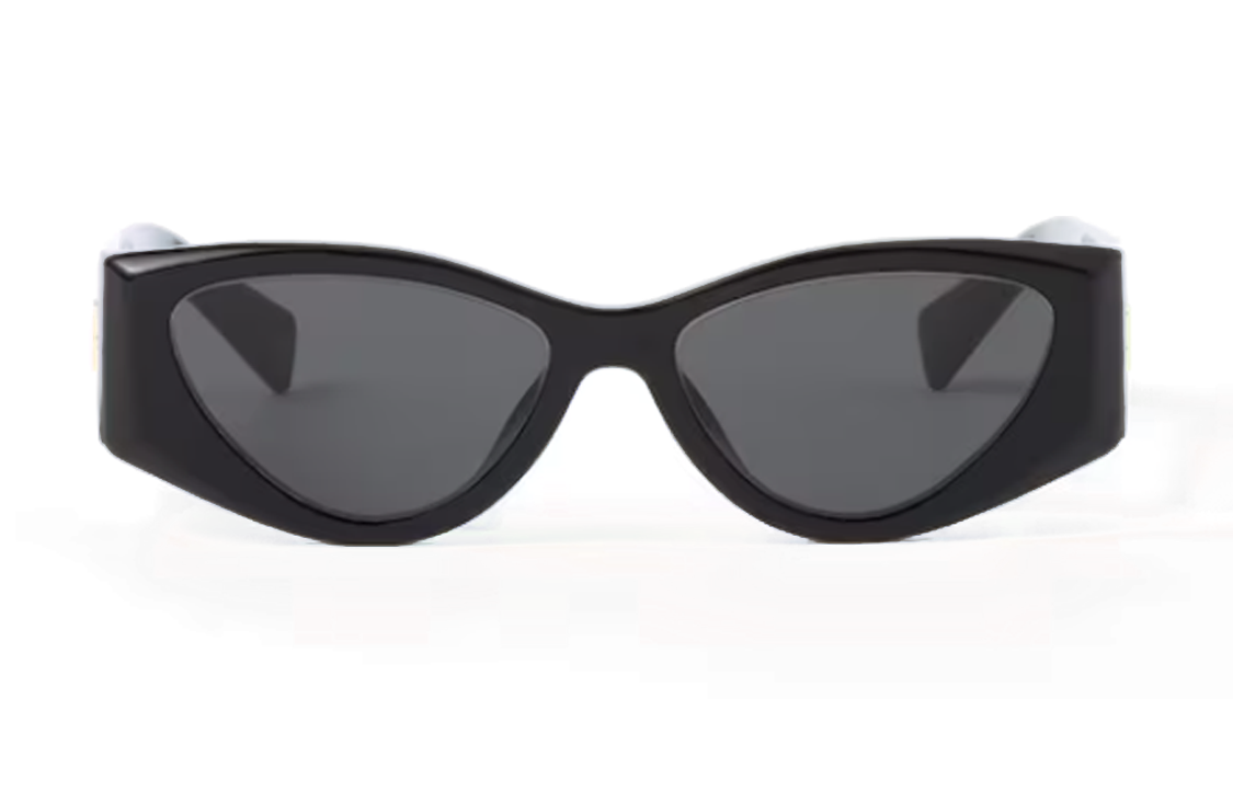 Lookbook (W) MIU MIU イレギュラーシェイプロゴサングラス ブラック アセテート 度付き対応 SMU06Y_E1AB_F05S0_C_054