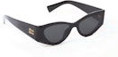 Shop (W) MIU MIU イレギュラーシェイプロゴサングラス ブラック アセテート 度付き対応 SMU06Y_E1AB_F05S0_C_054