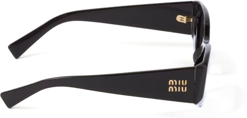 (W) MIU MIU イレギュラーシェイプロゴサングラス ブラック アセテート 度付き対応 SMU06Y_E1AB_F05S0_C_054 Purchase (W) MIU MIU イレギュラーシェイプロゴサングラス ブラック アセテート 度付き対応 SMU06Y_E1AB_F05S0_C_054