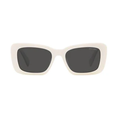 (Women) MIU MIU Irregular Shaped Letter Cutout White Sunglasses MU07YS1425S0