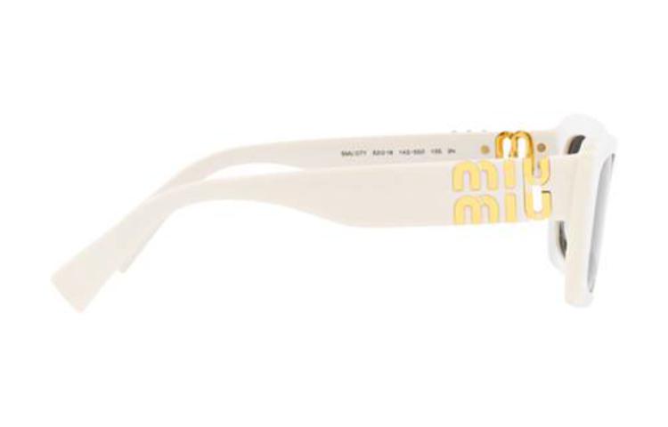 (Women) MIU MIU  Irregular Shaped Letter Cutout White Sunglasses MU07YS1425S0 圖 3