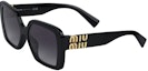 Buy (W) MIU MIU ロゴ入りイレギュラーシェイプサングラス - ブラック 0MU10YS1AB5D156