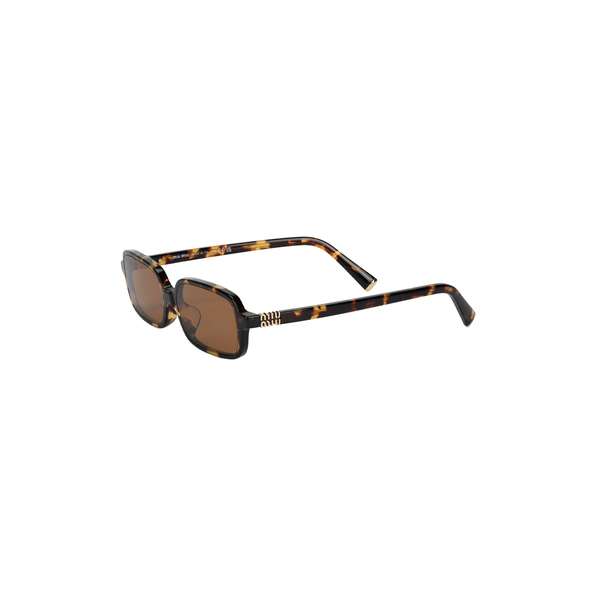 (Women) MIU MIU  Irregular Tortoiseshell Acetate Sunglasses with Logo. SMU11Z_EVAU_F02Z1