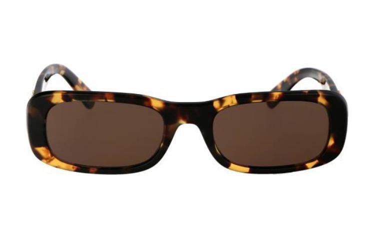 Lookbook (W) MIU MIU Cermin Mata Tortoiseshell Tidak Sekata dengan Logo Aksen. 0MU08ZSVAU06B
