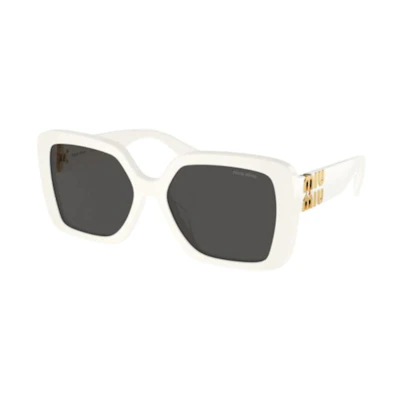 (Women) MIU MIU Irregular White Sunglasses - Chic and Elegant Design. 0MU10YS1425S0