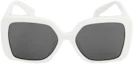 Lookbook (Women) MIU MIU Irregular White Sunglasses - Chic and Elegant Design. 0MU10YS1425S0