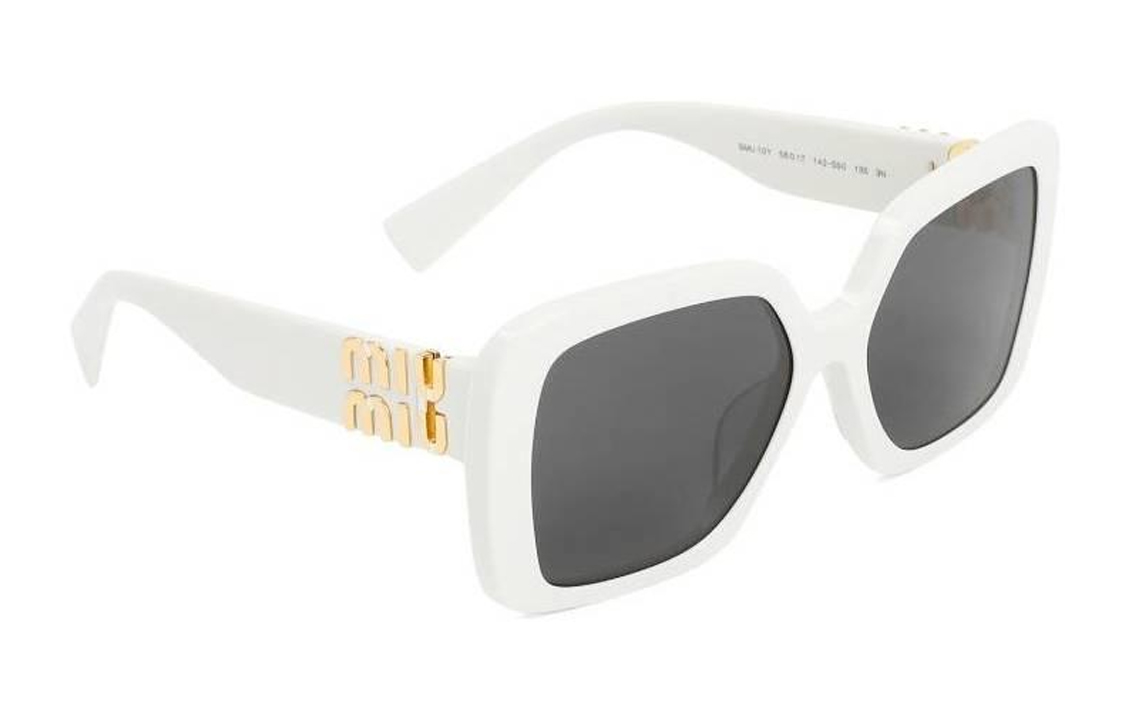 (Women) MIU MIU  Irregular White Sunglasses - Chic and Elegant Design. 0MU10YS1425S0 圖 4