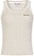 Order (W) MIU MIU Ivory Tank Top Jalur Berusuk Leher Bulat FW24. MMV219-15BM-F0B23-S-OOO