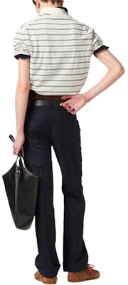 (W) MIU MIU Baju Polo Lengan Panjang Berjalur Gading dengan Logo dan Butang. MML951-140V-F0304-S-OOO Shop (W) MIU MIU Baju Polo Lengan Panjang Berjalur Gading dengan Logo dan Butang. MML951-140V-F0304-S-OOO